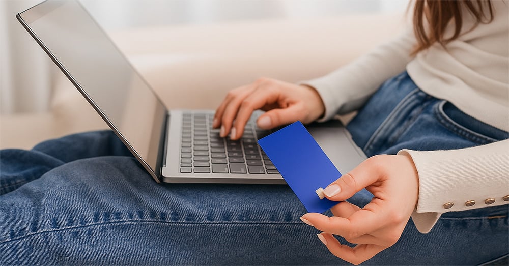 Mulher fazendo compra online