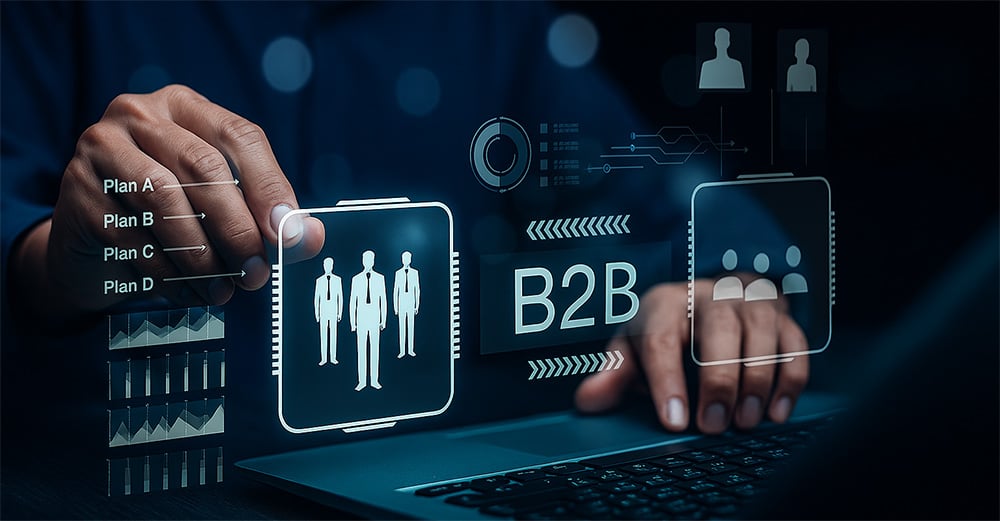 Homem prospectando clientes B2B